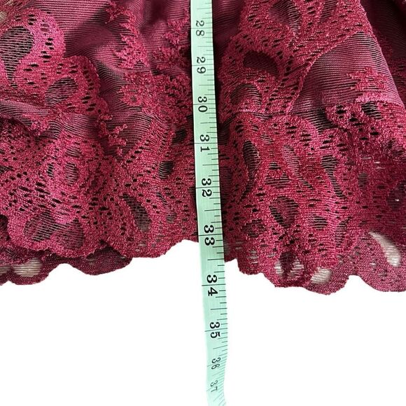 For Love & Lemons Red Lulu Lace Sheer A-Line Mini Dress Size S - Picture 11 of 13